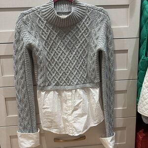 Anthropology layered cropped sweater